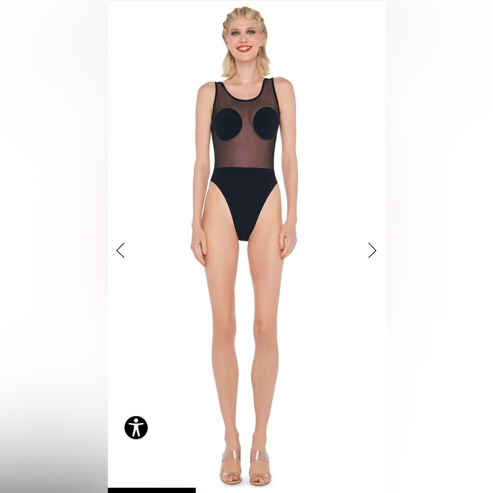 Norma Kamali DOT DASH MIO size XS BLACK/BLACK MESH